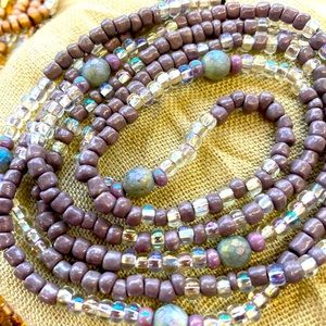Handmade Waist Beads with iridescent natural stones